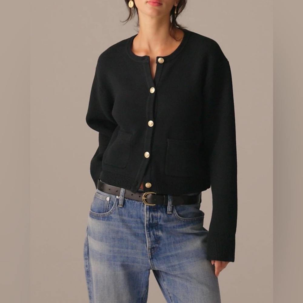JCrew relaxed Emilie sweater lady jacket Black